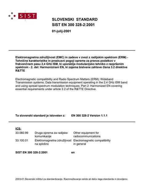 ETSI EN 300 328-2 V1.1.1 (2000-07) - Electromagnetic compatibility and ...