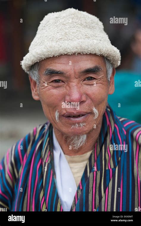 Portrait Of Senior Bhutanese Man Thimphu Bhutan Stock Photo Alamy