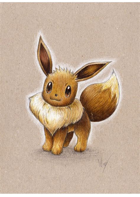 Pokemon Eevee Pencil Portrait Print