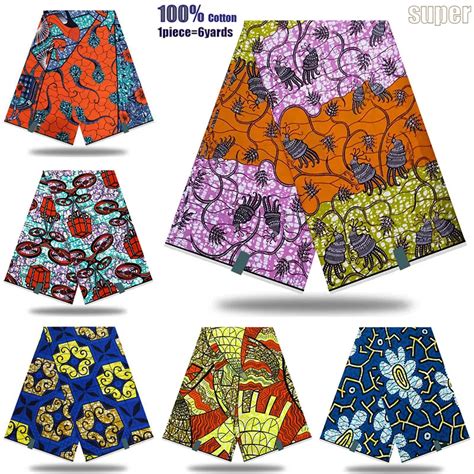 Ankara African Cotton Wax Print Fabric 6 Yards Ankara Wax Fabric 2023