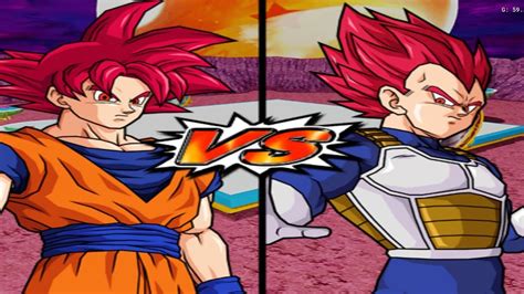 Goku Ssj God VS Vegeta Ssj God Dragon Ball Z Budokai Tenkaichi 4