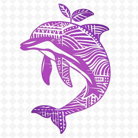 Premium PSD | A purple dolphin with a purple tail on a white background