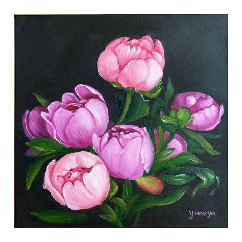 Peonies Painting Original Peony Wall Art Peony Painting Etsy