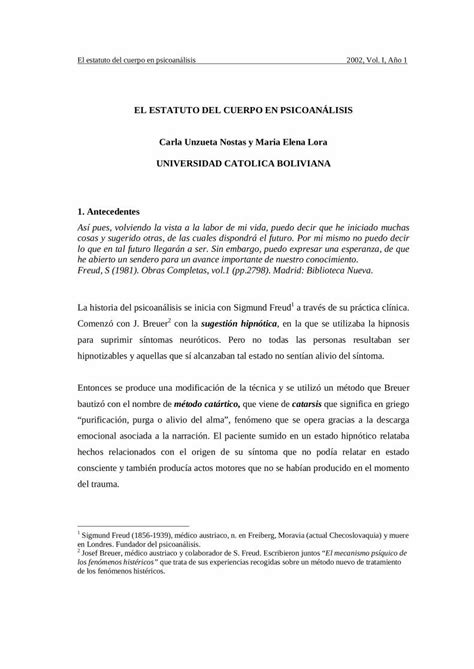 PDF EL ESTATUTO DEL CUERPO EN PSICOANÁLISIS PDF fileLa re flexión