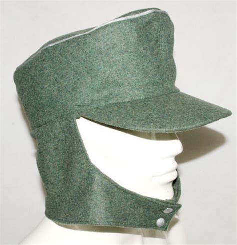 WWII WW2 GERMAN OFFICER WH EM M43 PANZER WOOL FIELD CAP GREEN SIZE M EBay