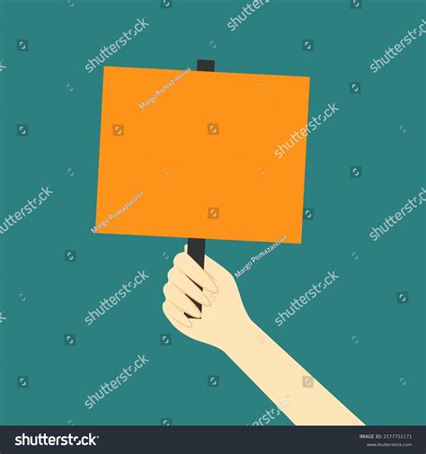 Hand Holding Banner Protest Vector Illustration Stock Vector Royalty