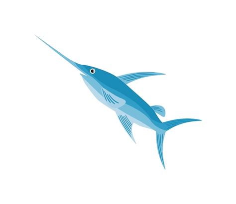 Marlin Fisch Icon Isoliertes Design Premium Vektor