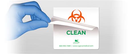 Removable CLEAN & BIOHAZARD labels that won't leave residue. | Cygnus Medical 800.990.7489