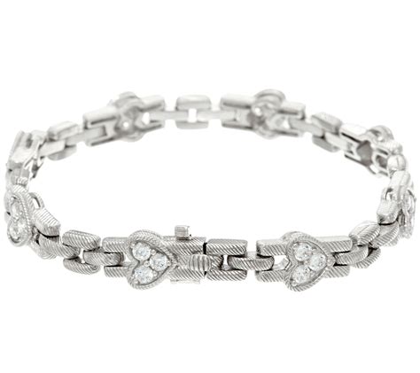 Judith Ripka Sterling Diamonique Heart Bracelet Qvc