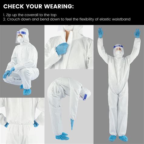 Snapklik Hazmat Suits Sizes Multiple Specifications