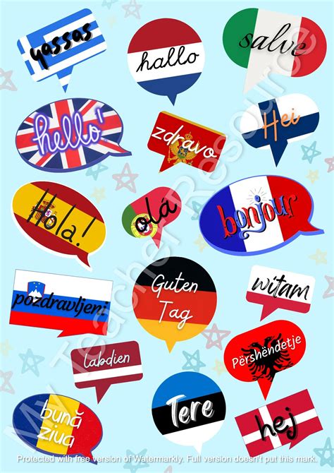 European Day Of Languages Poster Saying Hello Teaching Resources