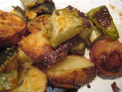 Wholesome Dinner Tonight Roasted Zucchini And Potatoes With Parmesan Cheese