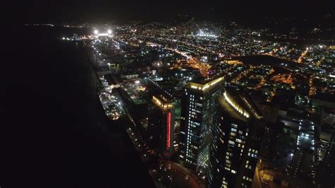 Port Of Spain Brian Lara Promenade At Night Trinidad Aerial View