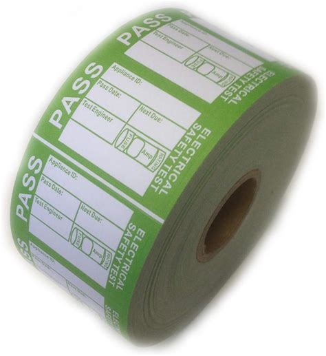 PAT Test Labels 4th Edition Passed Tough Polypropylene Labels