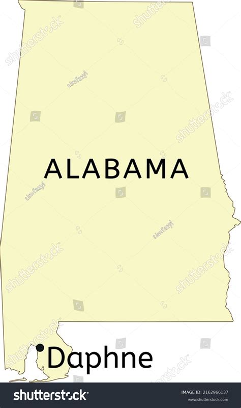 Daphne City Location On Alabama Map Stock Vector (Royalty Free ...