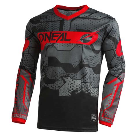 O Neal Element Camo Youth Kinder FR Jersey Trikot Lang Schwarz Grau Rot