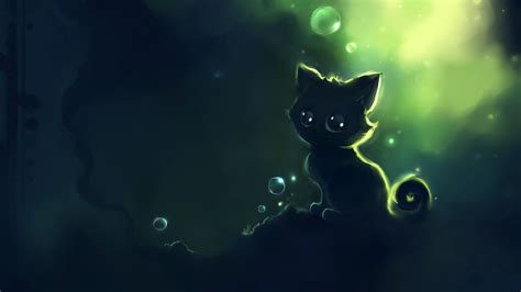 Green Cat - Mystery Wallpaper