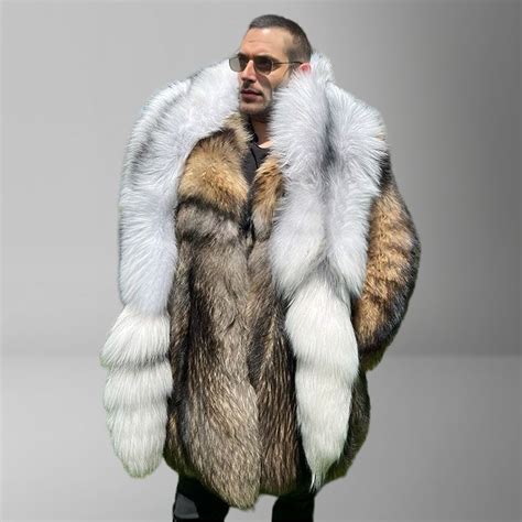 Winter Genuine Fox Fur Shawl With Tail Fur Shawl For Men Long Natural