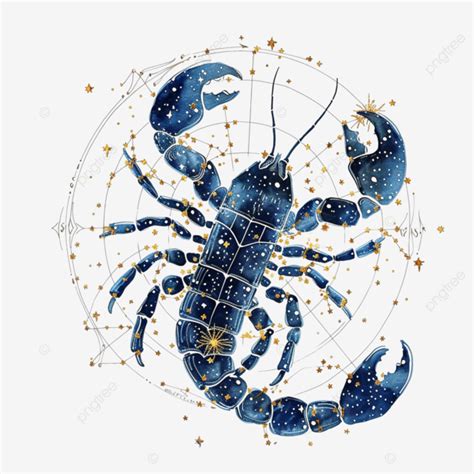 Zodiac Scorpion Constellation Over White Zodiac Scorpion