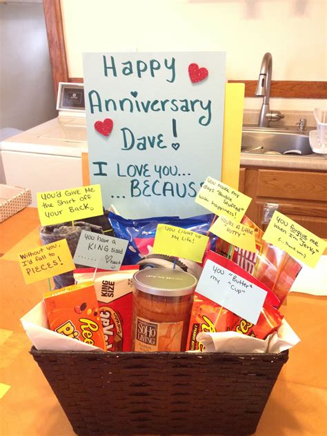 Anniversary Basket I Made For My Boyfriend Of Three Years 1 Year