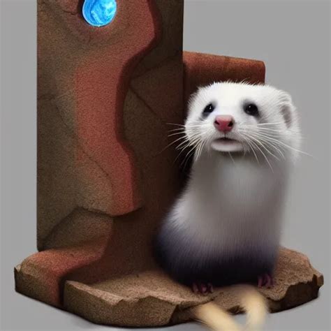 A Ferret Is Cuddling The Time Stone From Avengers Stable Diffusion