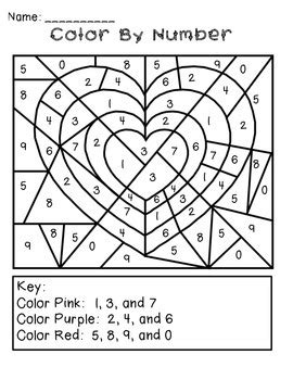 Color By Number Valentine Printables