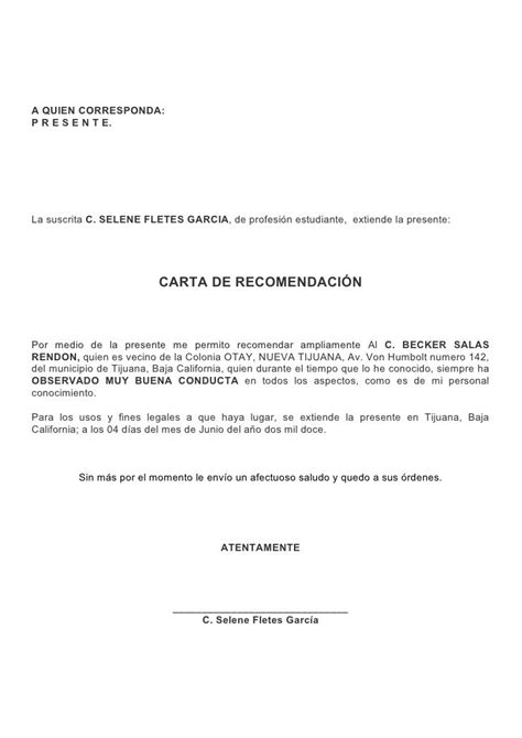 Ejemplo De Carta A Quien Corresponda Colección De Ejemplo 951