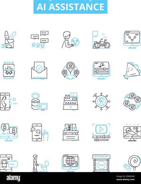 Ai Assistance Vector Line Icons Set Ai Assistance Automation Virtual Voice Assistants