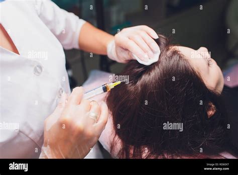 Platelet Rich Plasma Injection Procedure Hair Growth Stimulation Prp Therapy Process Stock