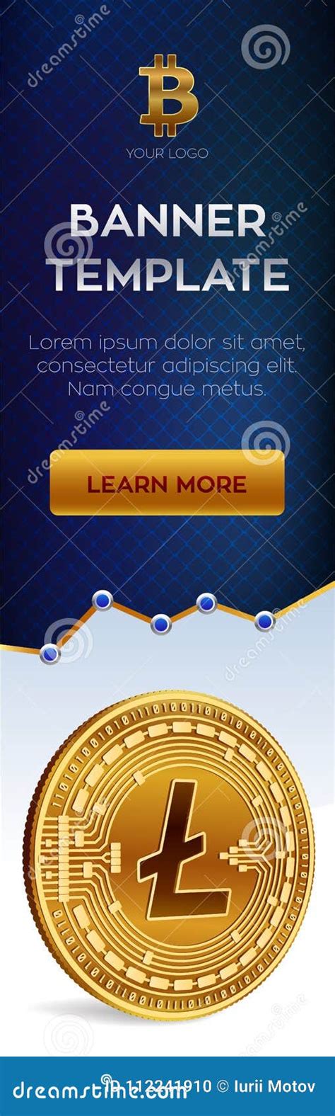 Cryptocurrency Editable Banner Template Bitcoin Ethereum Ripple 3d