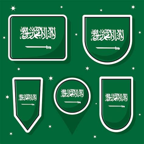 Premium Vector | Saudi Arabia flag cartoon vector icon mascot bundle ...