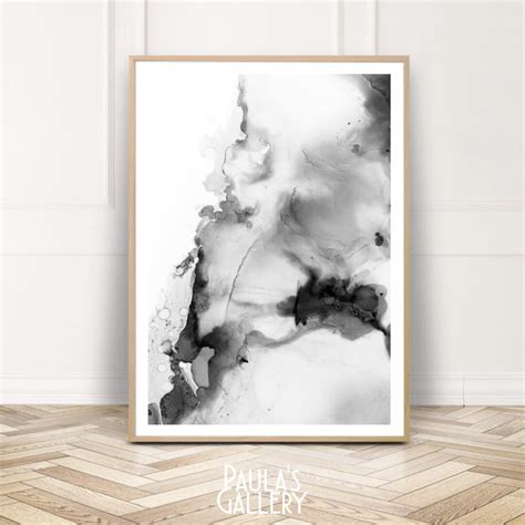 Ink Black White Abstract Print, Abstract Ink Painting, BW Printable ...