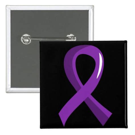 Crohns Disease Purple Ribbon 3 15 Cm Square Badge Zazzle