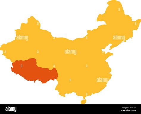 Tibet map in china map Stock Photo - Alamy