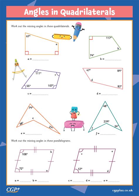 Angles In Quadrilaterals Year 6 Cgp Plus Worksheets Library