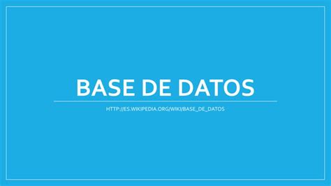 Base De Datos Ppt Descarga Gratuita