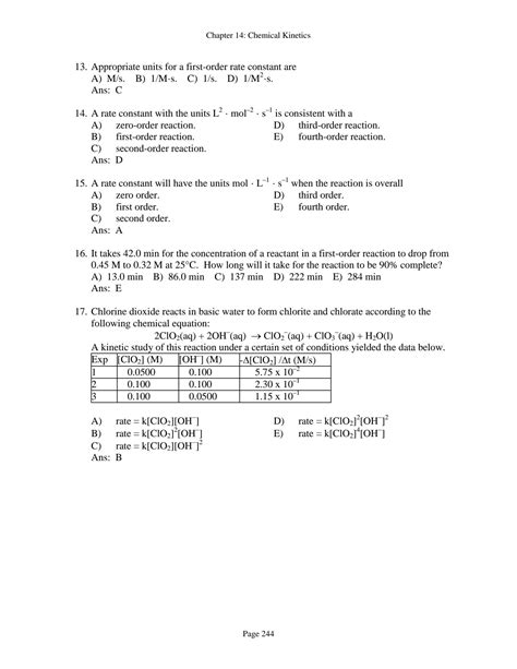 Solution Chemical Kinetics Sheet Studypool