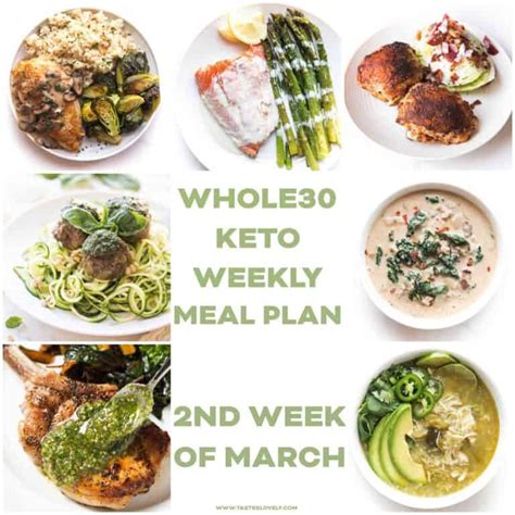 Whole Keto Weekly Meal Plan March Week Tastes Lovely