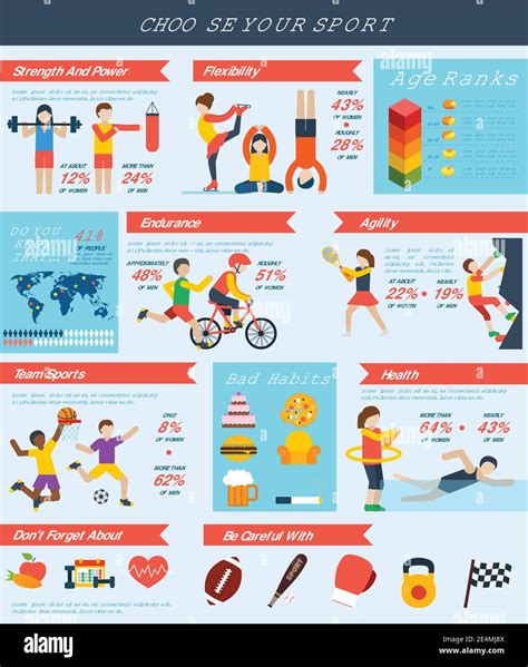 Infografías Deportivas Con Personas Que Entrenan Tablas De Actividad