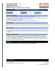 Bsbinn Assessment Activity Docx Lonsdale Institute Pty Ltd