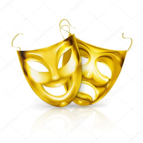 Gold theater masks, vector Stock Vector Image by ©natis76 #12834725