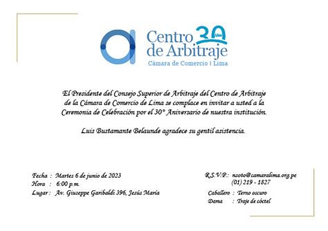 Ceremonia De Celebraci N Por El Aniversario Del Centro De Arbitraje