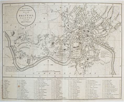 Antique Map Of Bristol Bristol