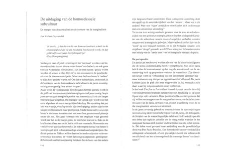 Pdf De Uitdaging Van De Homoseksuele Subcultuur De Marges Van De