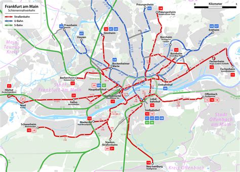 Map of Frankfurt am Main, Germany