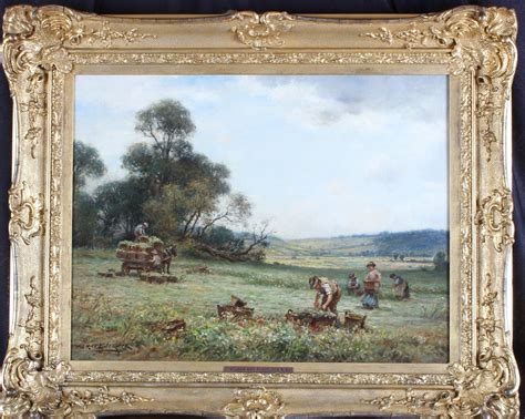 William Kay Blacklock Harvesting Landscape Oil Painting