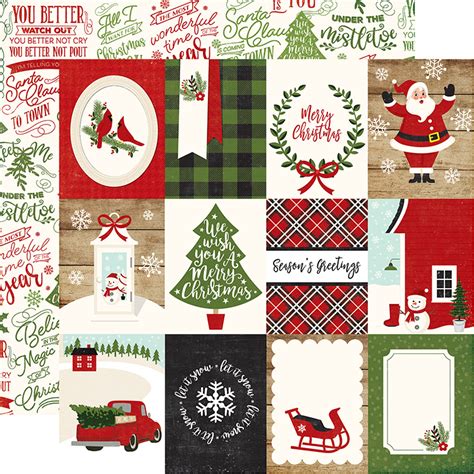 Echo Park A Perfect Christmas 3x4 Journaling Cards Paper