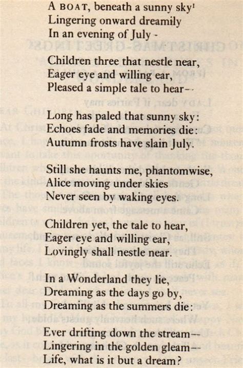 The Acrostic Poem At The End Of Lewis Carrolls Through The Looking Glass Acrostic Poem Poems