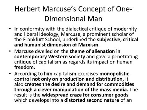 Herbert Marcuses Concept Of One Dimensional Man In