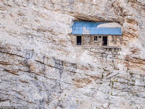 Pictured Incredible Alpine Refuge From World War I Embedded In The